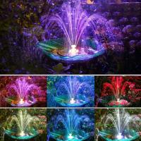 Fuente Solar al aire libre 5,5 W con las luces LED coloridas y la batería y 7 bocas, para la fuente del jardín de Birdbath - details 1