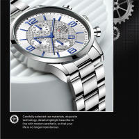 Reloj De Negocios De Lujo Para Hombre Reloj De Pulsera Cuarzo Con Línea De Tiempo Calendario Y Manos Luminosas Material De Correa De Cuero - details 14