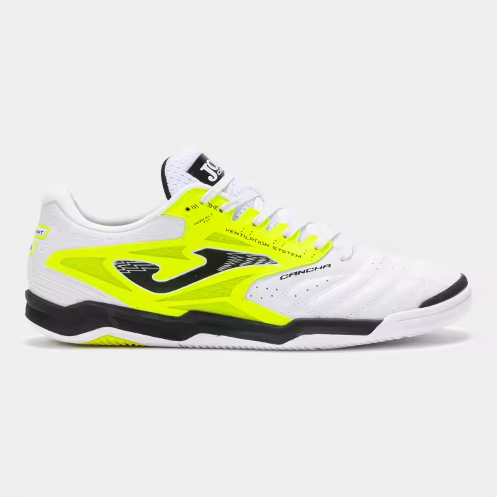 Zapatilla Fútbol Sala Adulto Joma Cancha 2532 Blanco Amarillo Flexible - 1