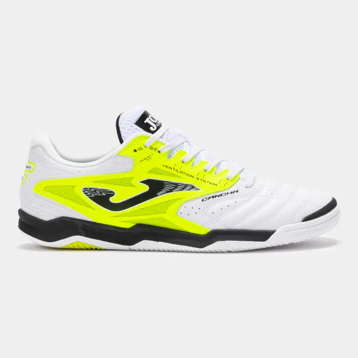 Zapatilla Fútbol Sala Adulto Joma Cancha 2532 Blanco Amarillo Flexible - 1