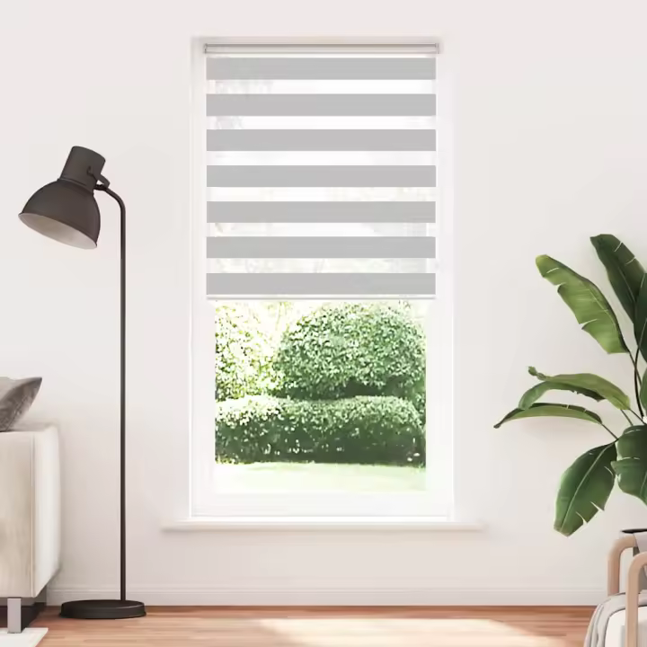 Estor cebra gris claro 100x200cm tejido ancho 95,9cm poliéster - 1