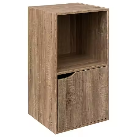 ESTANTERÍA EFECTO NATURAL CON 2 COMPARTIMENTOS MIX, MARCA FIVE - 1