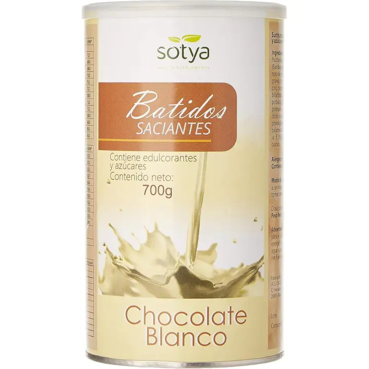 Batido Saciante de Chocolate Blanco Sotya - Complemento dietético sustitutivo de comida - 700g - 1