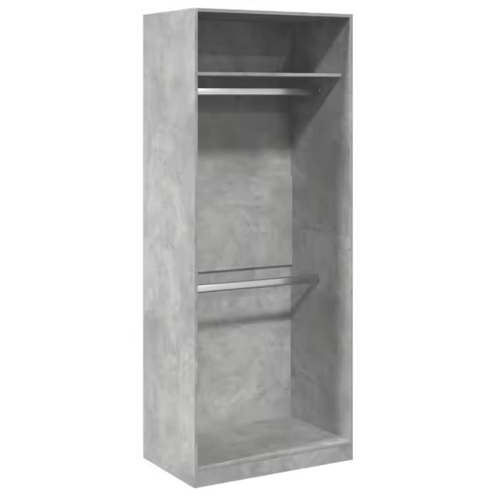Armaria de Madera de Ingeniería gris Hormigón 80x50x200 cm - 1
