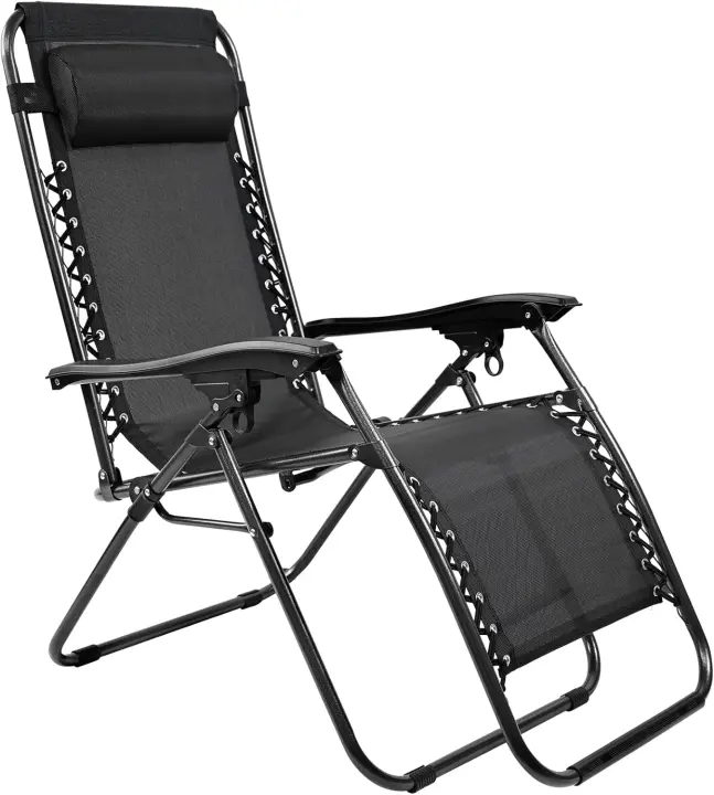 Tumbona de Jardín Plegable y Reclinable , Hamaca con Cojín Cómoda y Resistente para Terraza, Camping y Patio . - 1