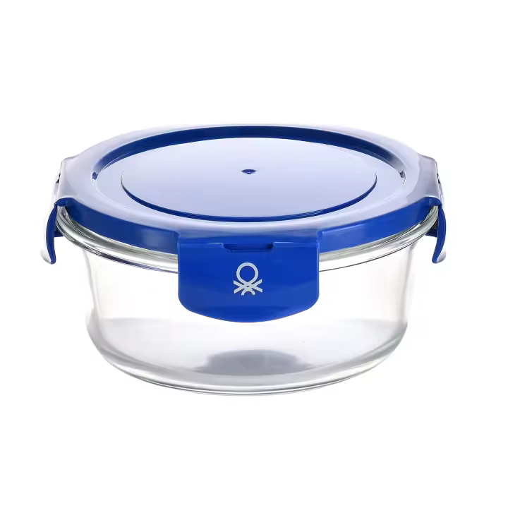 Hermético redondo 570ml borosilicato tapa azul colección Rainbow - 1