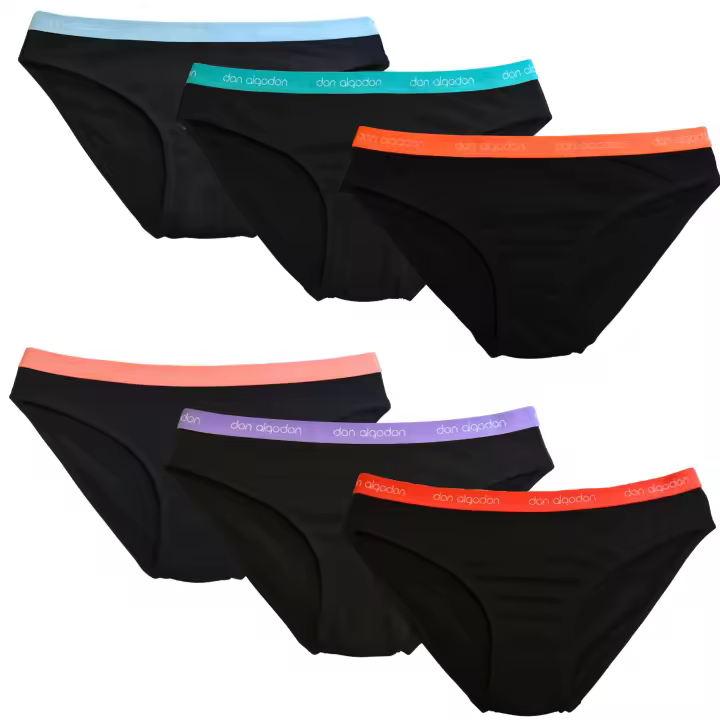 Don Algodon | Pack 6 Braguitas de Algodón Suaves y Cómodas | 1 Unidad por Color | Bragas Mujer Transpirables y Resistentes - 1