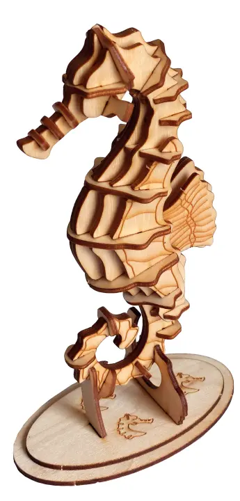 Kit de construcción de madera "Caballito de Mar" marca Keranova - 1