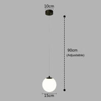 Modern Simple Lámpara Colgante LED Nordic Para Sala De Estar Dormitorio Restaurante Bar Decoración Hogar 220V Metal Blanco - details 10