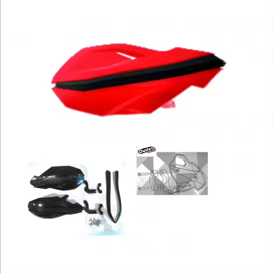 PROTECTOR PARAMANOS SHIRO MOTO-QUAD MX-08 ROJO - 1