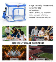 Bolsa de almacenamiento de gran capacidad, sencilla y elegante, bolsa de cosméticos, neceser, bolso de mensajero de hombro, bolsa de almuerzo transparente - details 11
