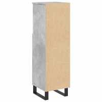 vidaXL Armario de baño madera contrachapada gris hormigón 30x30x100 cm - details 3