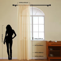 Cortina De Tules Boho Japonés Vintage Geométrica Transparente Beige Para Decoración De Sala De Estar Con Bolso De Tira - details 2