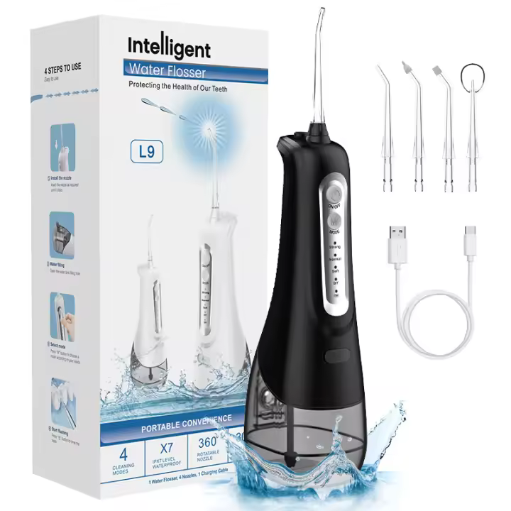 【 Eventos Grandes promociones 🎁】🌟 Irrigador Bucal Portátil IPX7 💧 | 4 Modos + 99% Placa Eliminada ⚡️ 6 Boquillas para Dientes, Puentes & Ortodoncia - 30 Días de Autonomía + Regalo Incluido! - 1