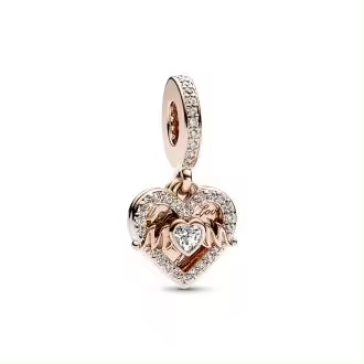 Charm Pandora Colgante rosa Corazón & Mamá 789402C01 - 1