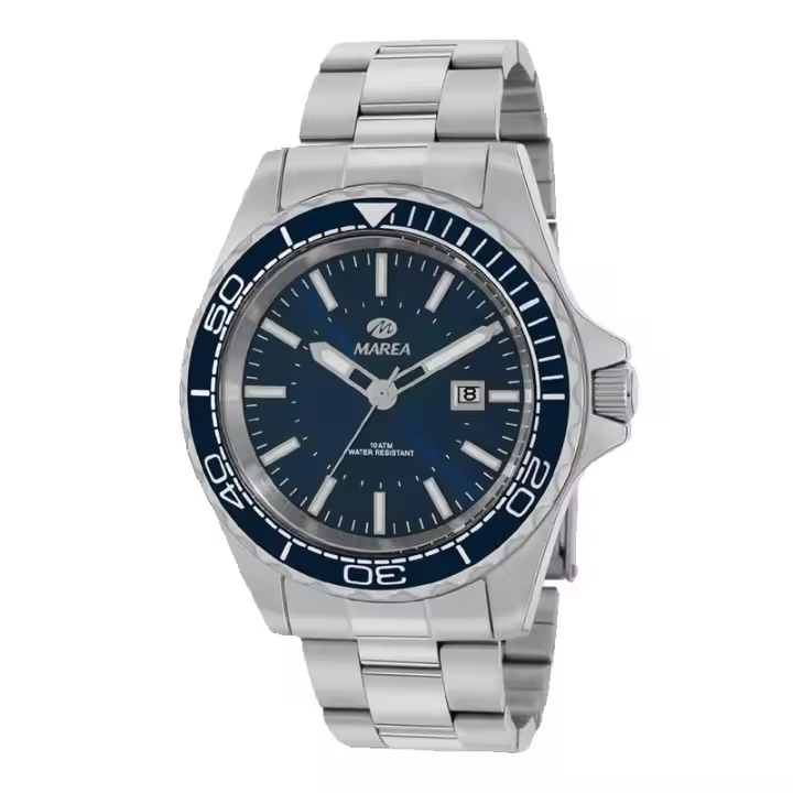 Reloj Marea Hombre Plateado y Azul Analógico B36181/2 - 1