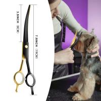 Tijeras De Peluquería Para Mascotas Profesionales Diseño Ergonómico Curvo Para Corte Preciso Y Suave Aretes De Salon De Peluquería De Acero Inoxidable - details 2