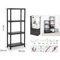 Estantería modular de plástico, 5 baldas, capacidad carga 125 kg, fácil montaje, almacenaje, garaje, trastero -180 x 60 x 30 cm - details 1