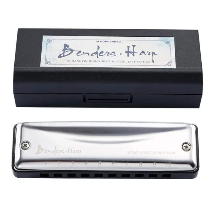Kongsheng Harmonica 10 Agujeros 20 Canciones Organ De Bocarabio Blues Deluxe Para Principiantes Regalo Ideal Material De Latón Fosforado Y Resina - 1