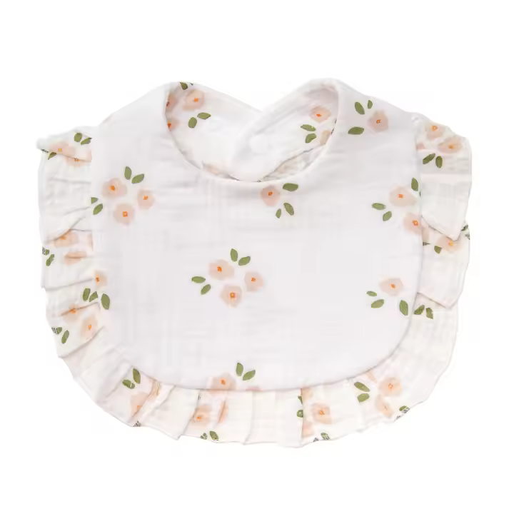 Bebé Bibs Impresión Floral Toalla De Saliva Ajustable Con Cierre De Encaje Muselina Algodón Ropa De Baño Para Niñas Arco Iris a Grado - 1