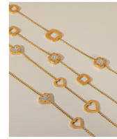 Encanto Collares de cadena de suéter largo para mujer y niña, joyería romántica para el Día de San Valentín, colgantes de corazones de amor huecos - details 7