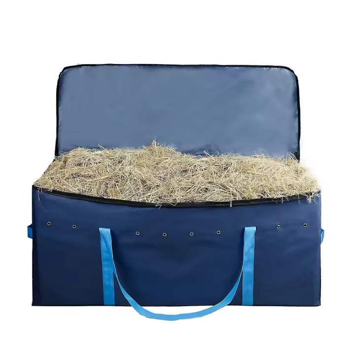 Ganado Bolsas de heno para Caballos Cabra 41X18 pulgadas Bolsa de almacenamiento de heno de gran capacidad con Cremallera Asas portátiles - 1