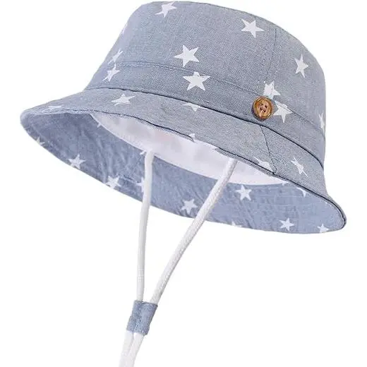 Sombrero de Sol para Bebe, Protección solar para niños Pequeños, Gorra de Verano unisex with Correa PARA LA Barbilla, 52 cm - 1