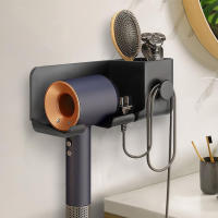 Soporte De Secador De Pelo Para Pared Organizador De Cepillos Estante De Almacenamiento De Baño Material ABS Montado En La Pared - details 2