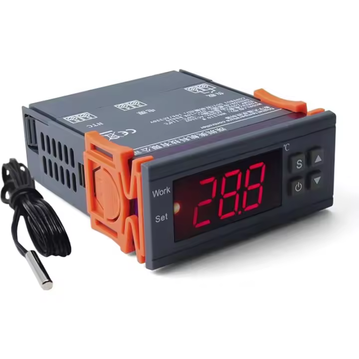 Termorregulador Termopar Controlador De Temperatura Controlador De Temperatura Digital Con Sensor Para Congelador Refrigerador Sistemas Controlados Por Temperatura -40  120 ° C 220 V Ca - 1
