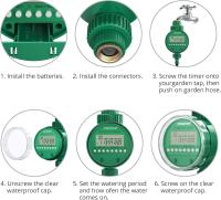 Temporizador de agua 3/4 "19mm Temporizador de riego automático con pantalla LCD 1m - 9h 59m Temporizador de agua digital Riego automático para jardín Invernadero Planta Hierba - details 3