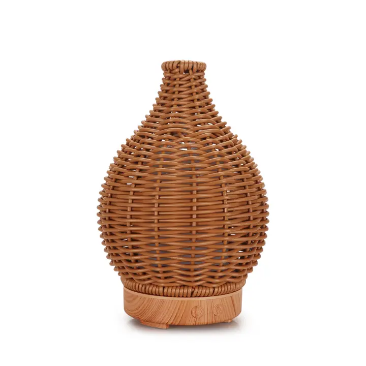 Humidificador de ratán hueco para el hogar, mini atomizador ultrasónico, humidificador pequeño, máquina de aromaterapia - 1