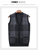 Suéter De Casual Para Hombre Chaqueta Sin Mangas Gruesa Para Otoño E Invierno Cardigan Con Estampado Rayado Cuello En V - details 11
