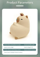 Lámpara De Noche Recargable De Silicona Con Diseño De Capibara Cartoon Luz De Mesa Para Dormitorio Regalo Para Niños Iluminación Nocturna Para Dormir - details 50