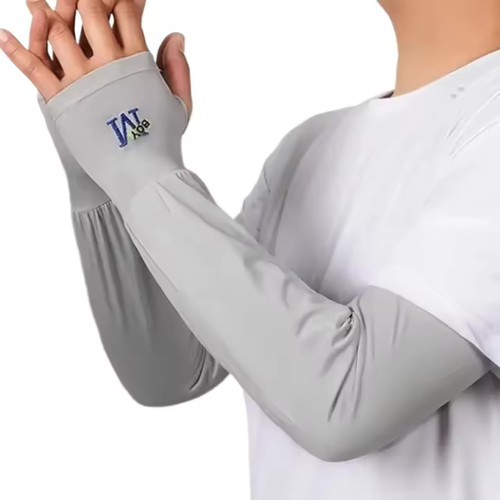 Guantes Largos De Hombre Con Mano Media Protección Solar Y UV Cubierta De Brazo Para Ciclismo Pesca Escalada Deporte M Letra Ice Cool - 1