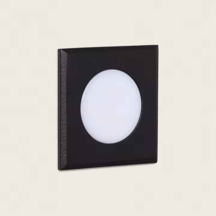 Ledkia Baliza Exterior LED 2W Empotrable Pared Cuadrada Welly Negro - 1