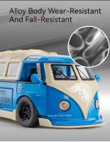 Modelo De Coche T1 Autobús En Escala 1/32 Con Apertura De 5 Puertas Y Sonido Luz Retroceso Arrastre Neumáticos De Goma Regalo Para Niños - details 1
