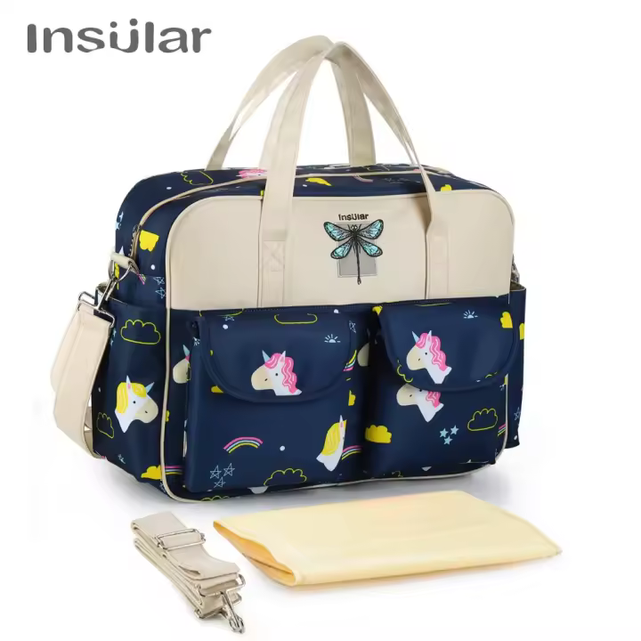 Nueva Mochila Impermeable Para Pañales Gran Capacidad Estilo De Viaje Multifuncional Para Madres Y Bebés Con Carrito De Compras - 1