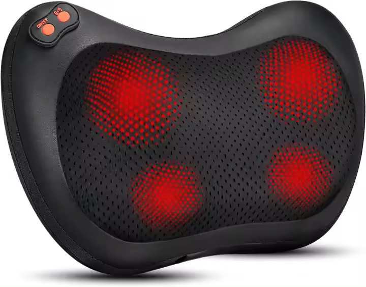 Masajeador de espalda y cuello, almohada de masaje Shiatsu con calor, masajeador de tejido profundo para hombros, espalda y piernas, masajeador eléctrico de espalda (Europa) - 1