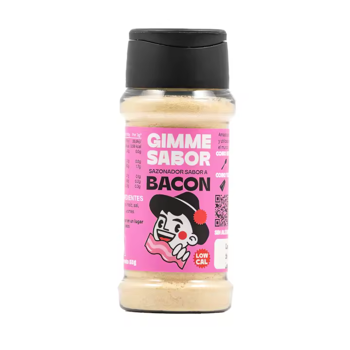 GIMME SABOR Sazonador vegetal sabor BACON, Sin glutamato ni alérgenos y bajo en calorías - 1