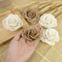 2/3/5pcs Flores De Jute Hessian Vintage Rustic Para Decoración De Boda Navidad Eventos Y Fiestas Accesorios De Manualidades DIY - details 6