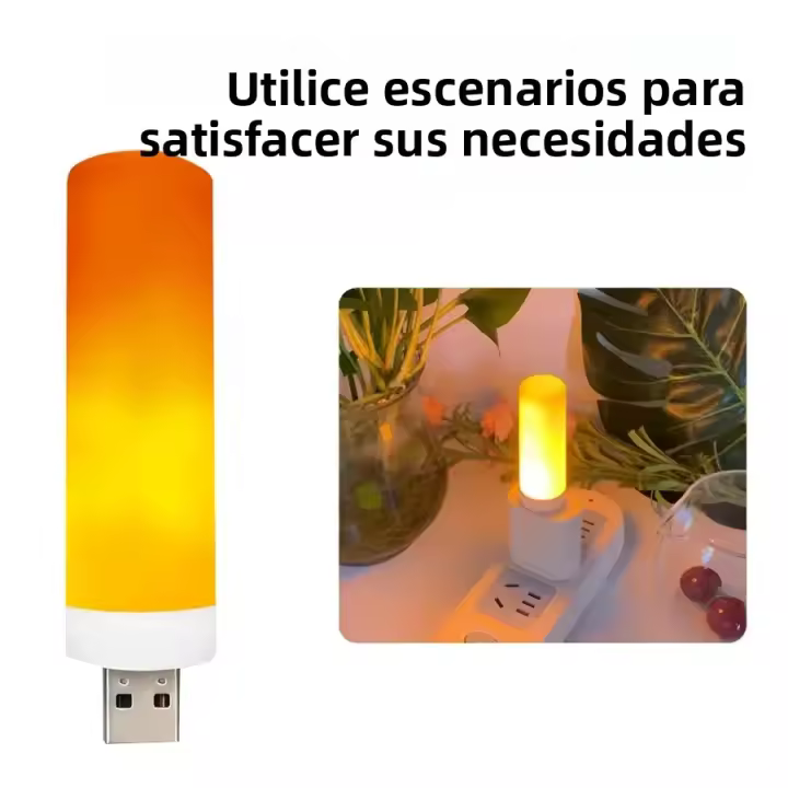 Lámpara De Noche USB LED Con Efecto De Velocidad De Velas Decorativas Luz De Ambiente Flickering Flameless Candles Para Decoración Del Hogar - 1
