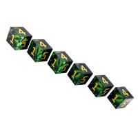 Set De 6 Poliedros Exquisitos En Resina Multicolor Retro Para Juegos De Mesa DND RPG TRPG Juguete Portátil Para Fiestas - details 14
