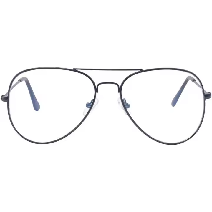 Classic Aviator Non Prescription Metal Frame Clear Lens Glasses for Women Men - 1