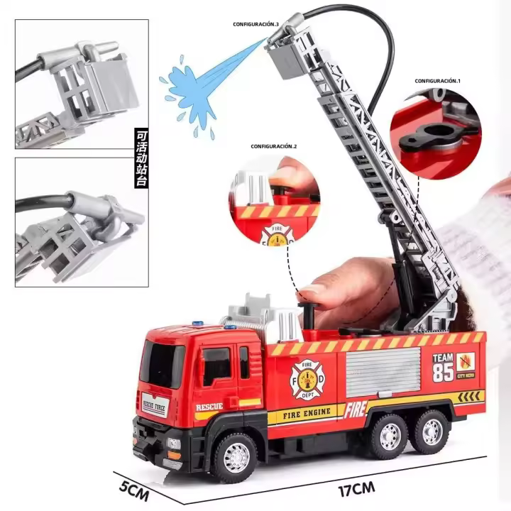 Camión De Incendio Eléctrico Para Niños Con Sonido Y Luz Juguete Divertido Para Niños Escala 1:32 Material Plástico - 1