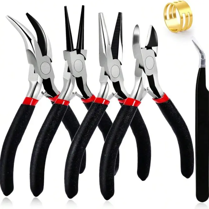 Kit De Herramientas Para Joyería De 4 Piezas Con Aretes De Punta Finos Aretes De Punta Redonda Y Aretes De Cadena Herramientas Metálicas Para La Creación De Joyas - 1