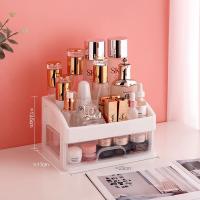 Organizador De Maquillaje, 3 Capas, 23.3x17x26.8cm, Gran Organizador De Tocador, Caja De Almacenamiento De Cosméticos Con Rejilla Para Base, Loción, Pintalabios, Crema Facial, Máscara De Parches - details 4