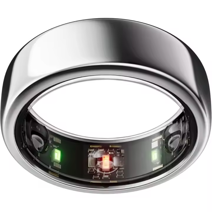 Talla 8, Silver | Anillo Que monitoriza El Sueño, La FC y el estrés-Hasta 7 días de Autonomía-Compatible con iOS y Android- - 1