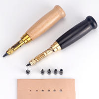 Kit De Herramientas Para Perforar Japón QJH Con 6 Puntas Tamaño 1.5mm - 4mm Para Costura DIY Cuero Artesanía Papel Encuadernación - details 0