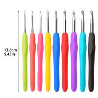 9pcs Herramientas De Tejer Agujas De Suéter Con Mango Suave Aluminio Crochet Agujas De Coser Para DIY Manualidades - details 0