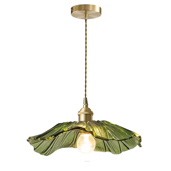 Lámpara Colgante De Vidrio Moderna Cognac Blanco Verde Single Head Para Comedor Dormitorio Café Balconada Estudio Luz LED - 1